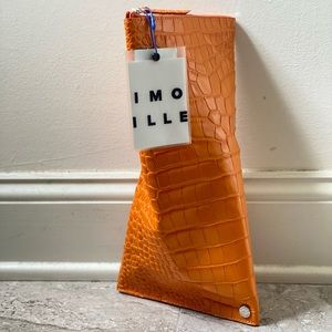 Simon Miller Orange Croc Slug Clutch